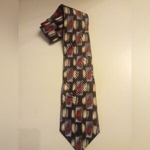 Halston Vintage men's geometric print tie